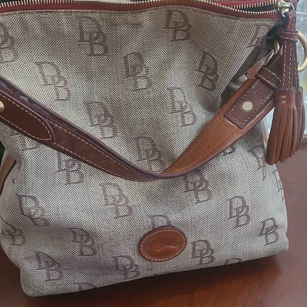 Dooney & Bourke Tan and Brown Shoulder Bag